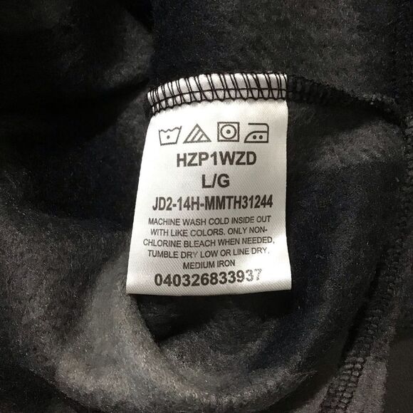 Wrangler Black Gray Plaid Fleece Button Up Shacket Shirt L - Picture 10 of 10